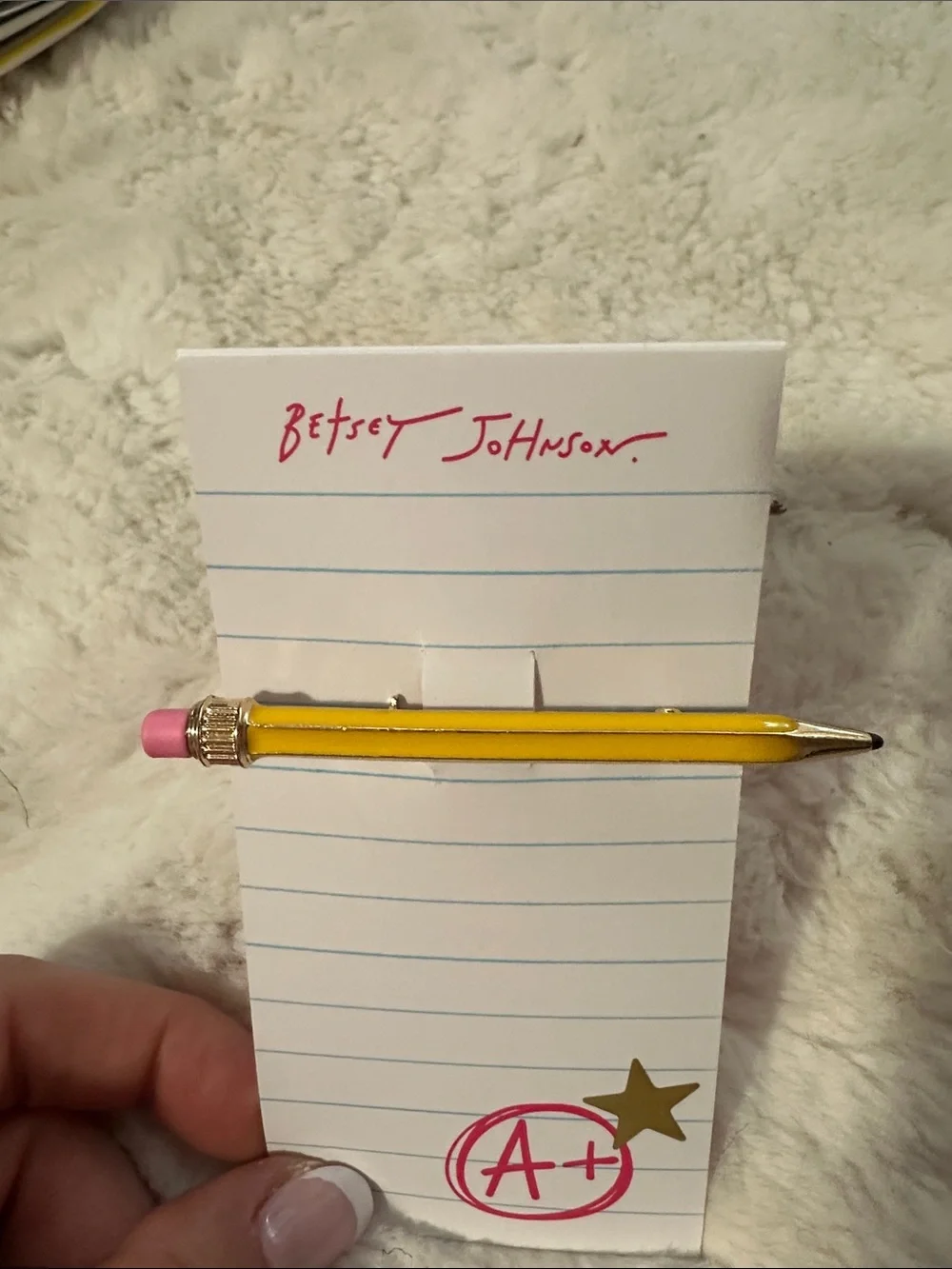 Betsey Johnson pencil brooch